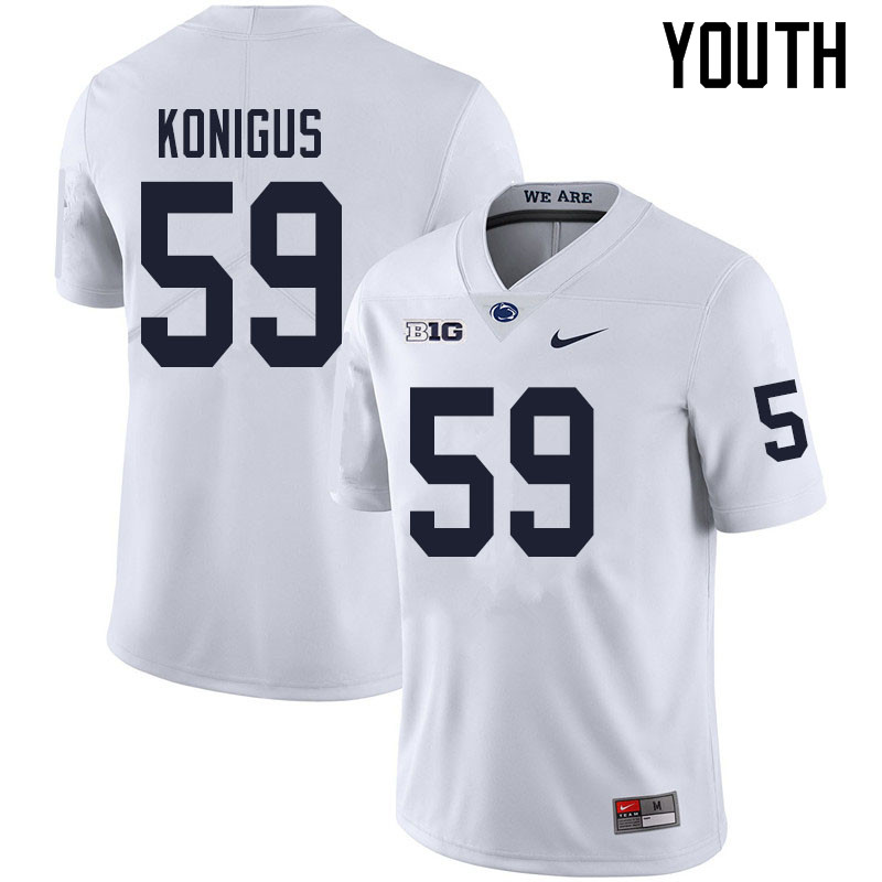 NCAA Nike Youth Penn State Nittany Lions Kaleb Konigus #59 College Football Authentic White Stitched Jersey AFM1898GI